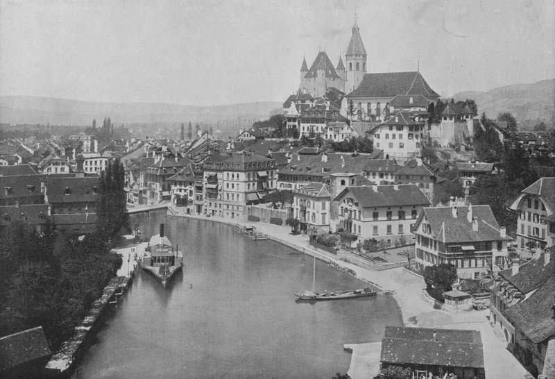 Thun, generel visning (s/h-billede) af Swiss Photographer