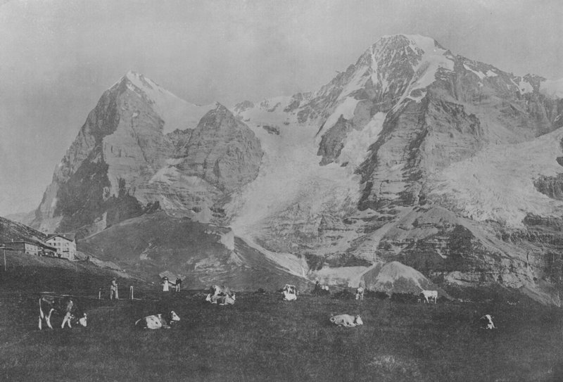 Wengernalp, Eiger og Monch (s/h foto) af Swiss Photographer