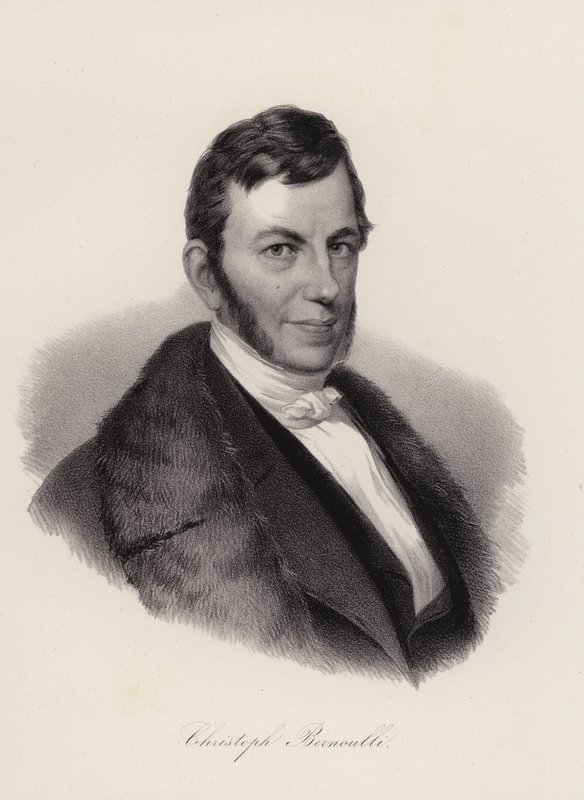 Christoph Bernoulli, schweizisk naturforsker og økonom (gravering) af Swiss School