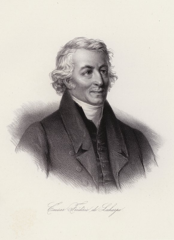 Frederic-Cesar de La Harpe, schweizisk politisk leder og personlig lærer for Alexander I af Rusland (gravering) af Swiss School