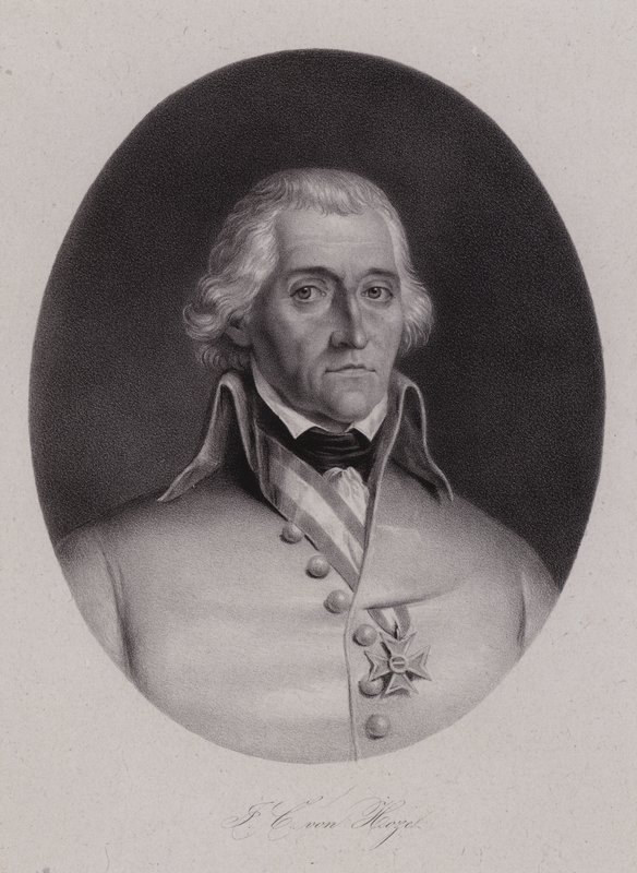 Friedrich Freiherr von Hotze, schweizisk født general i den østrigske hær under de franske revolutionskrige (gravering) af Swiss School