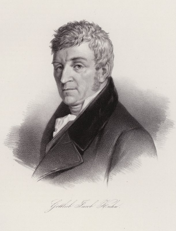 Gottlieb Jakob Kuhn, schweizisk folklorist og digter (stik) af Swiss School