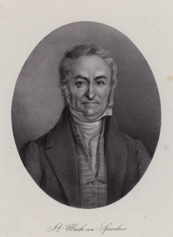 Jakob Ulrich Sprecher von Bernegg, schweizisk politiker (gravering) af Swiss School
