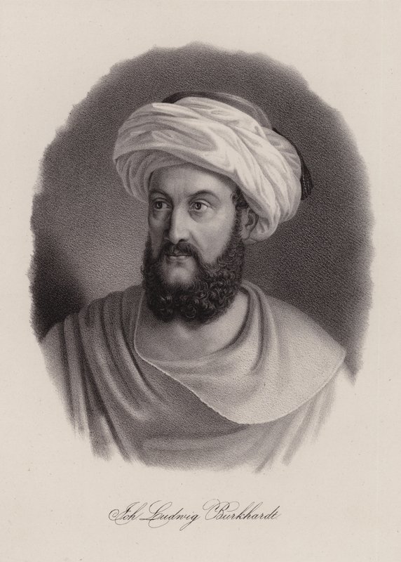 Johann Ludwig Burckhardt, schweizisk rejsende og geograf (gravering) af Swiss School