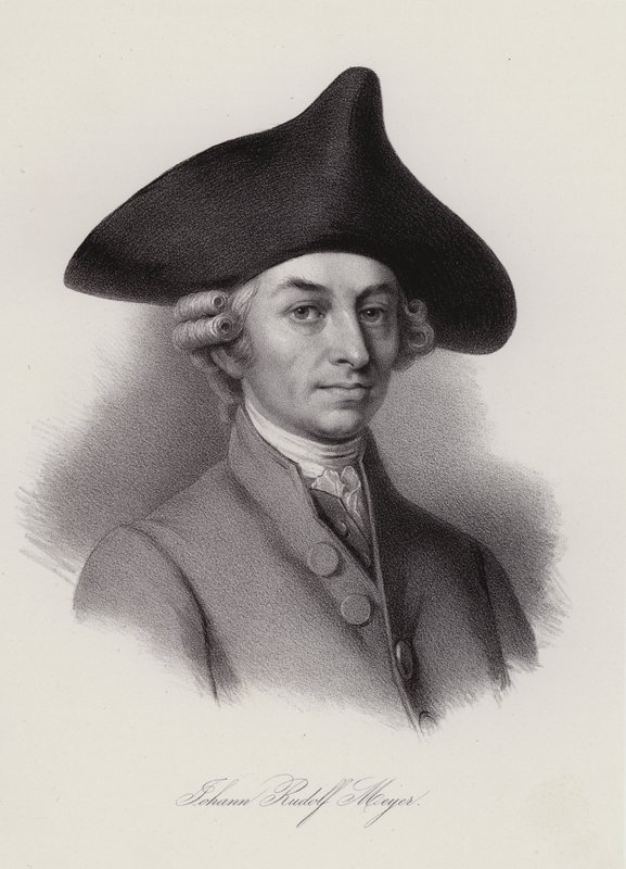 Johann Rudolf Meyer, schweizisk silkebåndsproducent og filantrop (gravering) af Swiss School