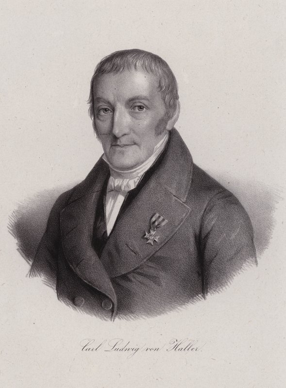 Karl Ludwig von Haller, schweizisk jurist (gravering) af Swiss School