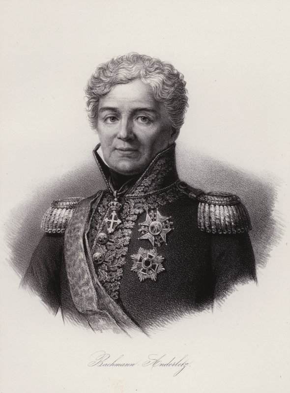 Niklaus Franz von Bachmann, schweizisk general, der kæmpede i Napoleonskrigene (gravering) af Swiss School