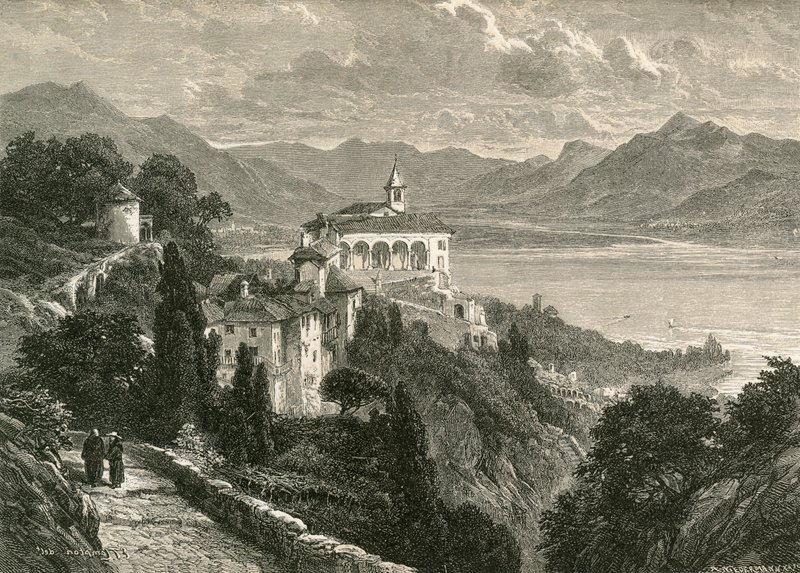 Madonna Del Sassos pilgrimskirke, nær Locarno af Swiss School
