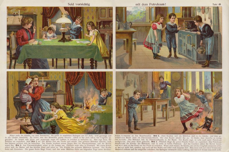 Vær forsigtig, når du bruger petroleum (chromolitho) af Swiss School