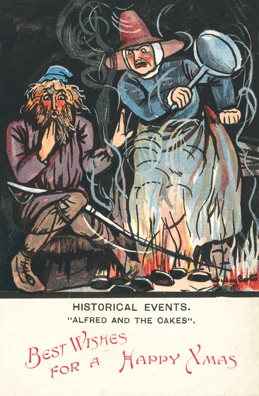 Alfred og kagerne (farve litho) af Sydney Carter