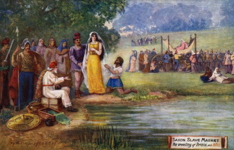 Det saksiske slavemarked, afsløringen af Britis, 800 e.Kr. af Sydney Herbert