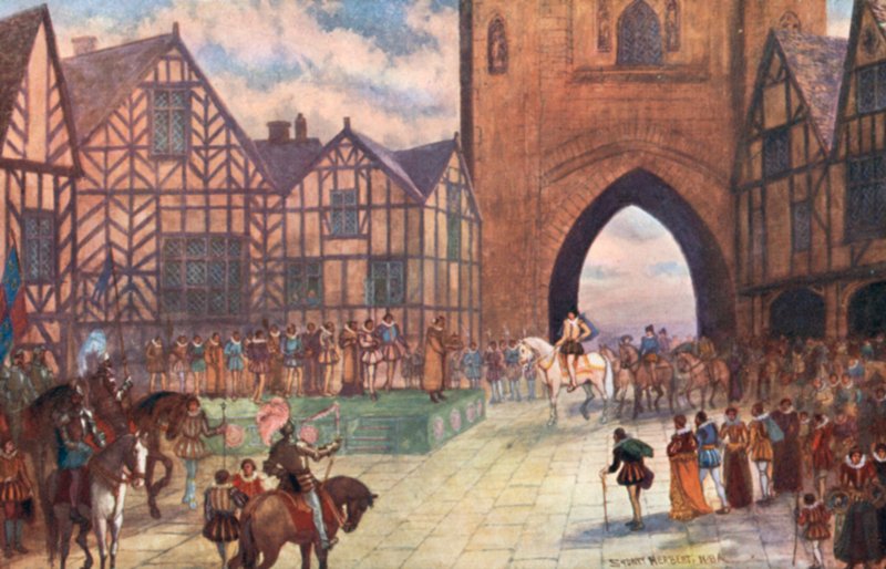 Besøg af King James I i Chester, 1617 e.Kr af Sydney Herbert