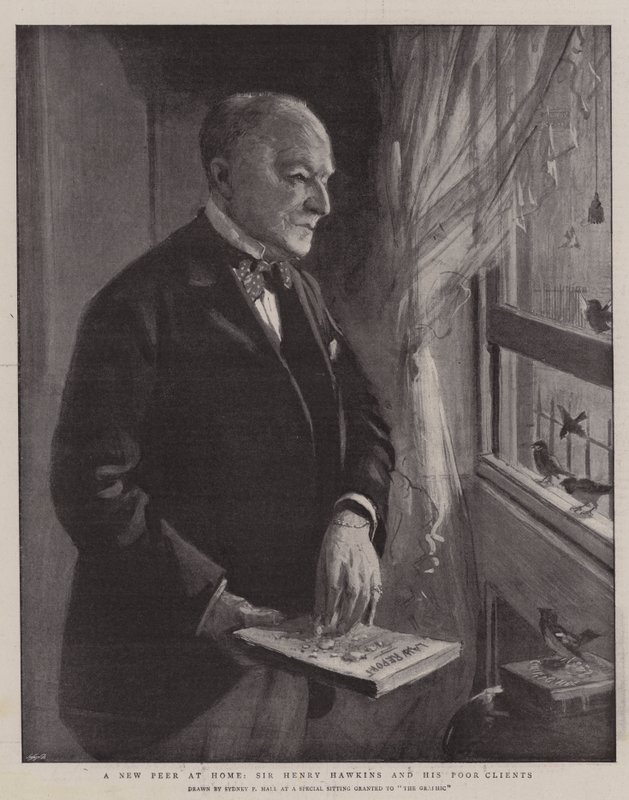 A New Peer at Home, Sir Henry Hawkins og hans fattige klienter af Sydney Prior Hall