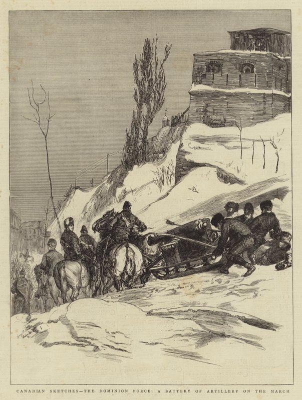 Canadian Sketches, Dominion Force, et batteri af artilleri i marts af Sydney Prior Hall