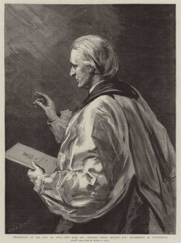 Dagens berømtheder, nr. XXXI, den mest ærværdige Edward White Benson, DD, ærkebiskop af Canterbury af Sydney Prior Hall
