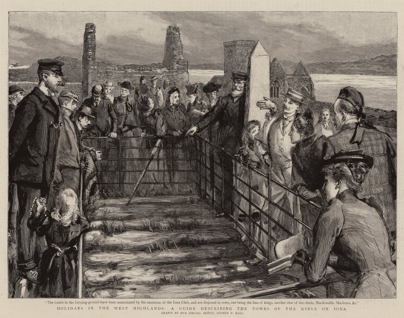 Ferier i det vestlige højland, en guide, der beskriver Kongernes grave på Iona af Sydney Prior Hall