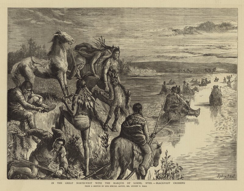 I det store nordvestlige område med markisen af Lorne, XVIII, Blackfoot Crossing af Sydney Prior Hall