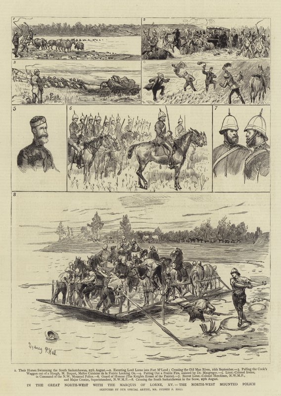 I Great North-West med markisen af Lorne, XV, North-West Mounted Police af Sydney Prior Hall