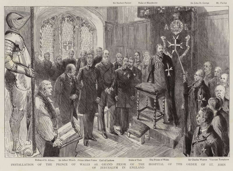 Indsættelse af prinsen af Wales som storprior for Hospital of the Order of St John of Jerusalem i England af Sydney Prior Hall