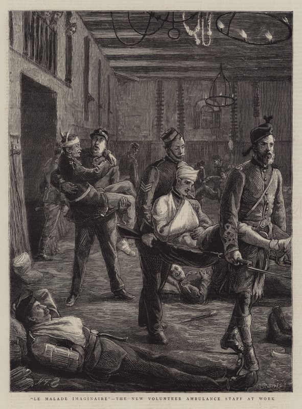 Le Malade Imaginaire, det nye frivillige ambulancepersonale på arbejde af Sydney Prior Hall