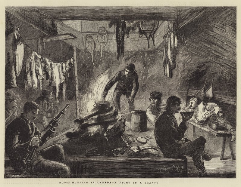 Elgjagt i Canada, en nat i en shanty af Sydney Prior Hall