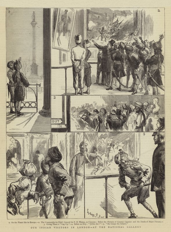 Vores indiske besøgende i London, på National Gallery af Sydney Prior Hall