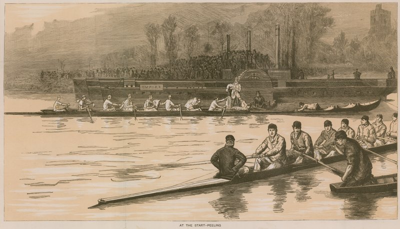 Erindringer fra et Oxford og Cambridge Boat Race: Ved start-skrælning af Sydney Prior Hall