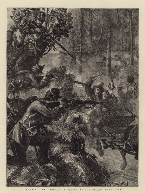 Running the Gauntlet, en skitse ved de seneste manøvrer af Sydney Prior Hall