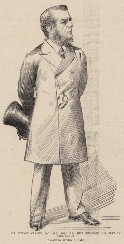 Sir Edward Clarke, QC, MP, som netop har fratrådt sin plads i parlamentet af Sydney Prior Hall