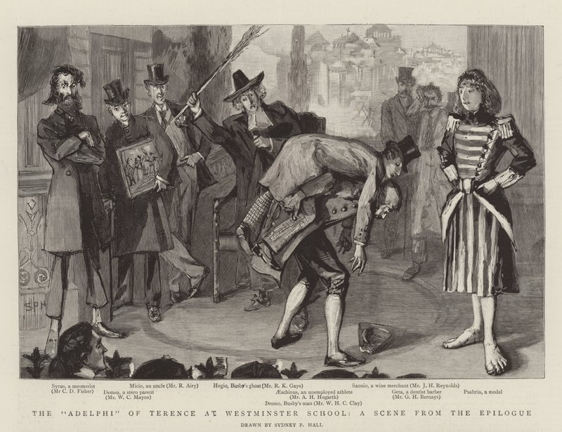 Terences Adelphi på Westminster School, en scene fra epilogen af Sydney Prior Hall