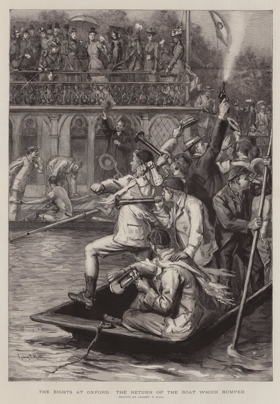 The Eights at Oxford, the Return of the Boat, der stødte af Sydney Prior Hall