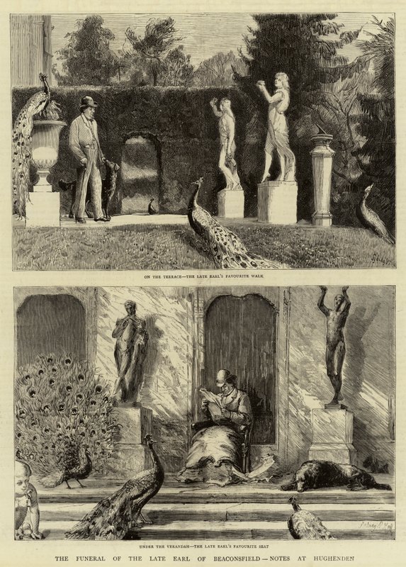 Begravelsen af den afdøde jarl af Beaconsfield, notater hos Hughenden af Sydney Prior Hall