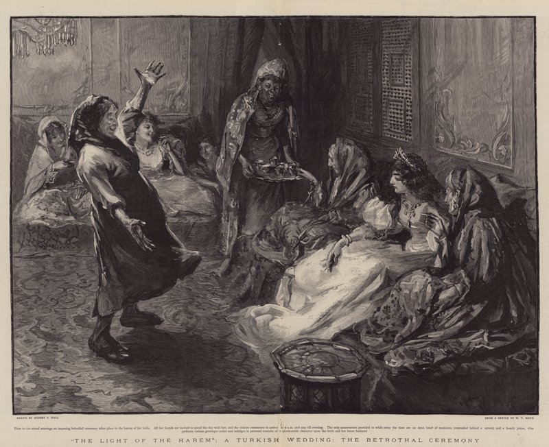 Haremets lys, et tyrkisk bryllup, trolovelsesceremonien af Sydney Prior Hall