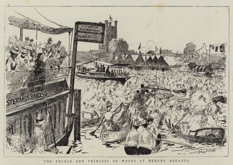Prinsen og Prinsessen af Wales ved Henley Regatta af Sydney Prior Hall