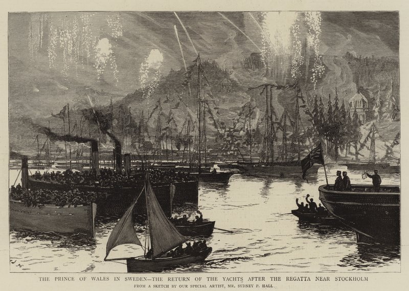 Prinsen af Wales i Sverige, Yachternes Retur efter Regattaen ved Stockholm af Sydney Prior Hall