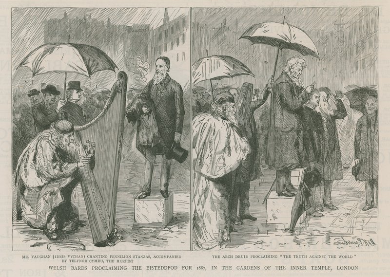 Welsh Bards proklamerer Eisteddford for 1887 af Sydney Prior Hall