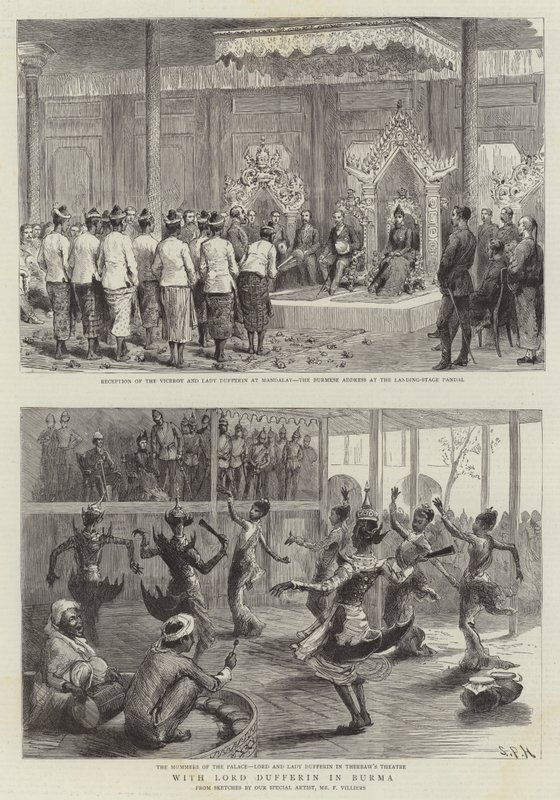 Med Lord Dufferin i Burma af Sydney Prior Hall