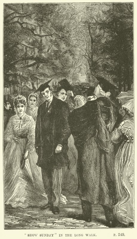 Illustration til Tom Brown i Oxford af Thomas Hughes af Sydney Prior after Hall