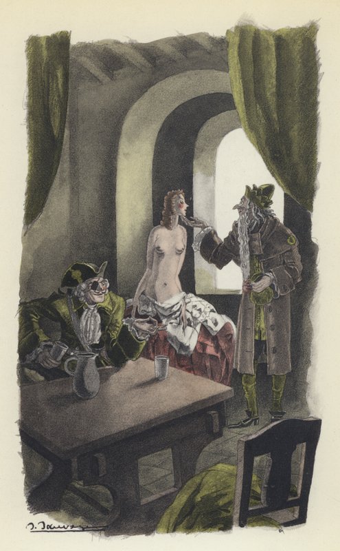 Illustration til Voltaires Candide af Sylvain Sauvage