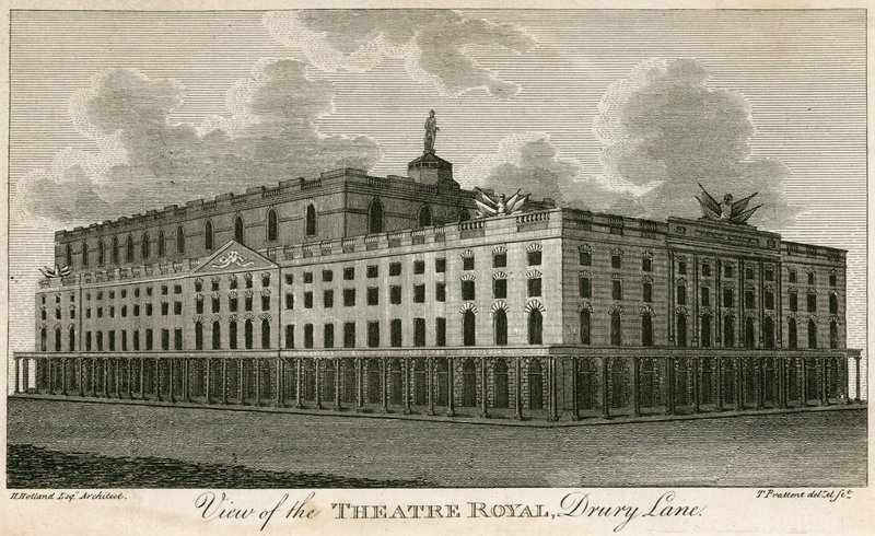 Udsigt over Theatre Royal, Drury Lane, London af T. Prattent