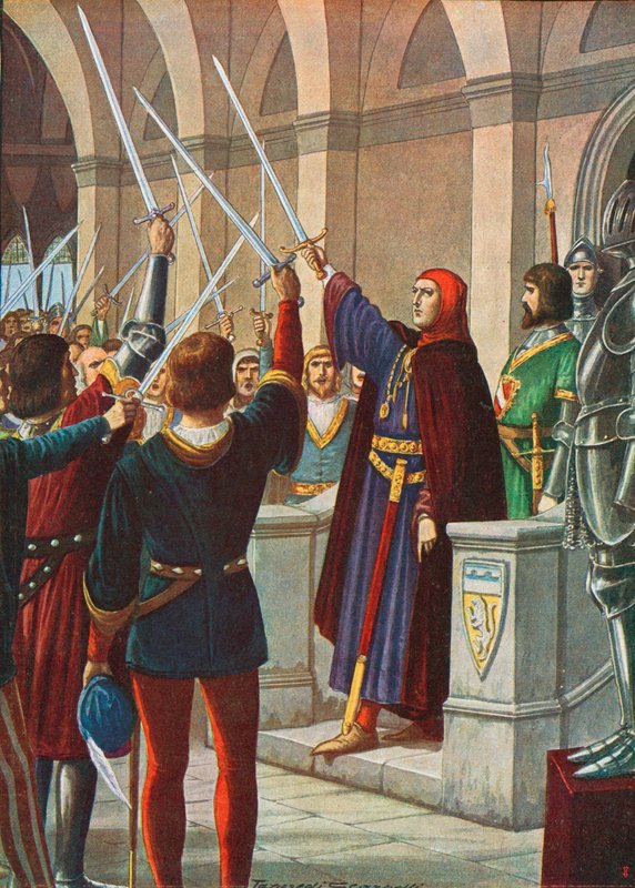 Cangrande della Scala udnævnt til general for League Ghibillini, december 1318 af Tancredi Scarpelli