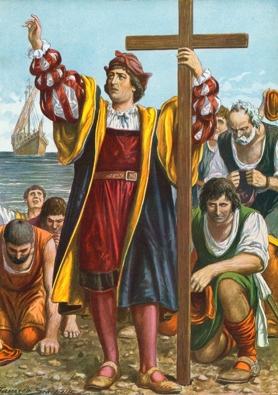 Christopher Columbus ankommer til den nye verden af Tancredi Scarpelli