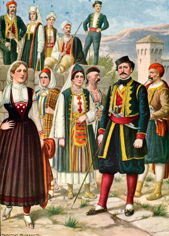 Kostumer af Dalmatien og Morlacchi af Tancredi Scarpelli
