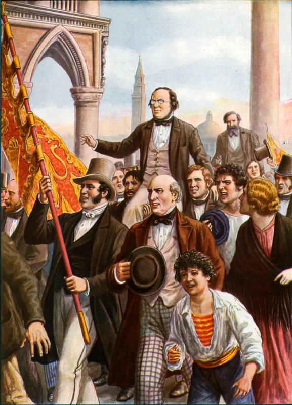 Daniele Manin og Niccolo Tommaseo løsladt fra fængslet 18. marts 1848 af Tancredi Scarpelli