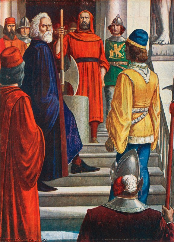 Doge Marin Faliero, der forsøgte et kup i 1355 og blev halshugget af Tancredi Scarpelli