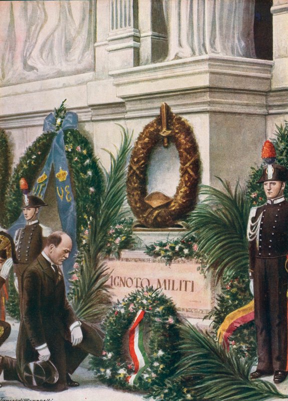 Hyldest af il Duce ved den ukendte soldats grav af Tancredi Scarpelli