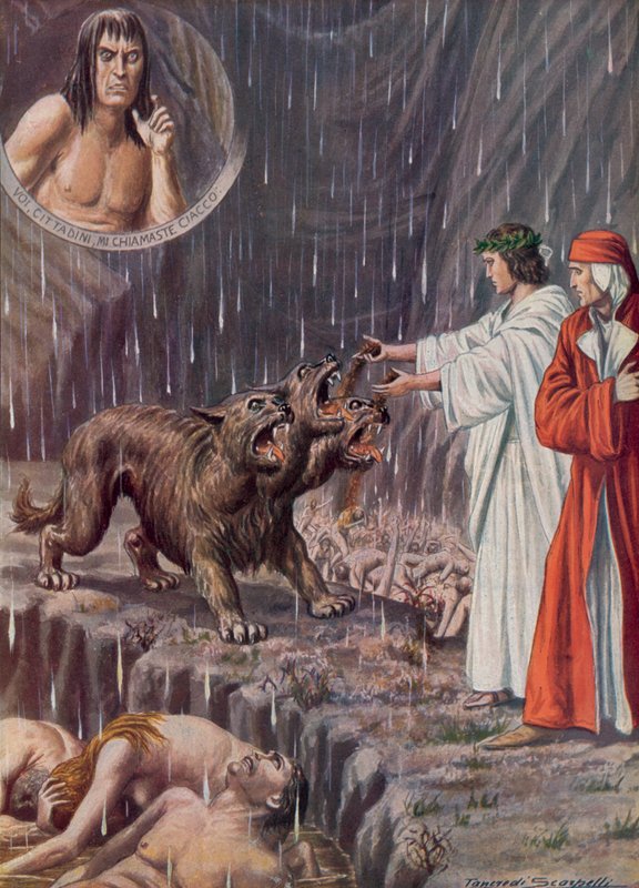 Illustration til Dantes Guddommelige Komedie af Tancredi Scarpelli