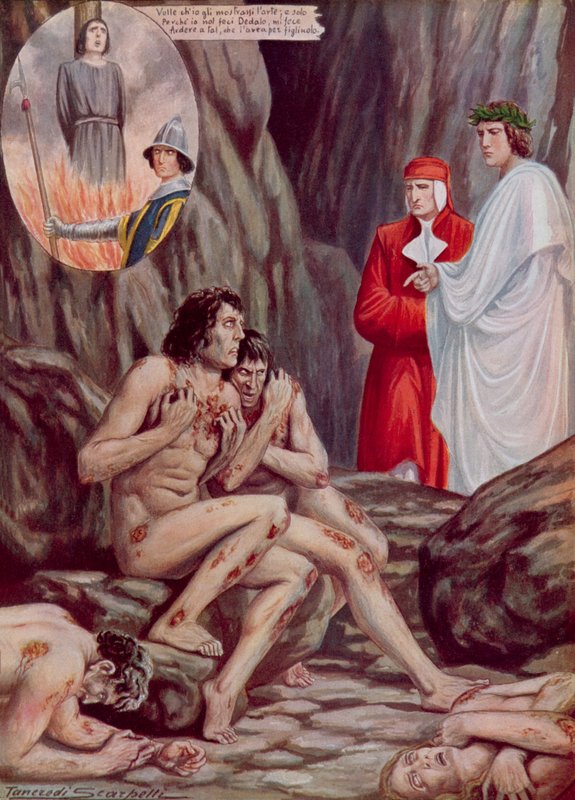 Illustration til Dantes guddommelige komedie af Tancredi Scarpelli