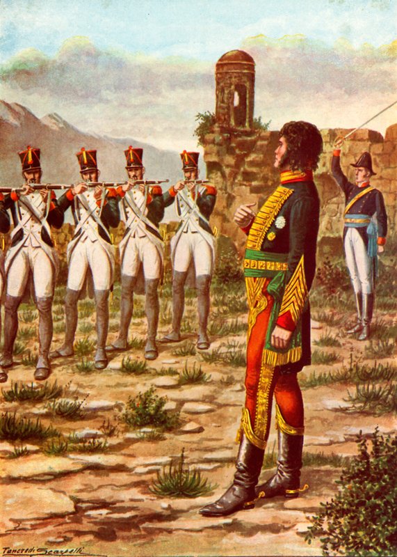 Joachim Murat ved en henrettelsespeloton i Calabrien af Tancredi Scarpelli