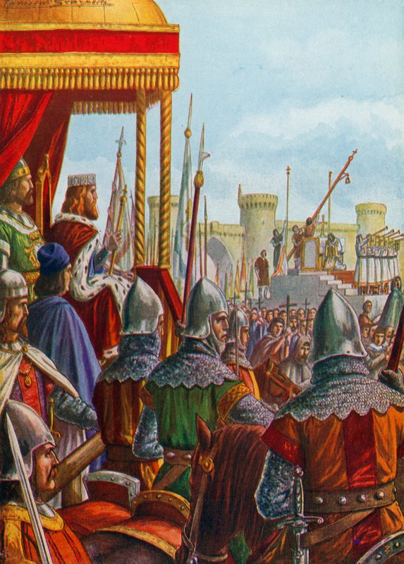 Milano overgiver sig til Frederick Barbarossa, 1162 af Tancredi Scarpelli